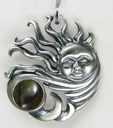 Sterling Silver Sun Pendant With Spectrolite